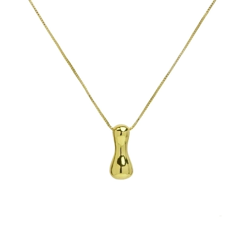 Copper 18K Gold Plated Minimalist Letter Plating Pendant Necklace