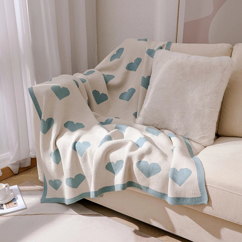 Casual Cute Stripe Heart Shape Acrylic Blanket Bedding