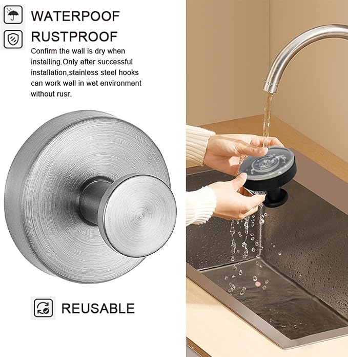 2-PIECE STAINLESS STEEL WALL HOOK SET