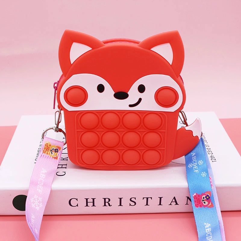 Kid's Medium Silica Gel Fruit Cute Profiled Zipper Crossbody Bag