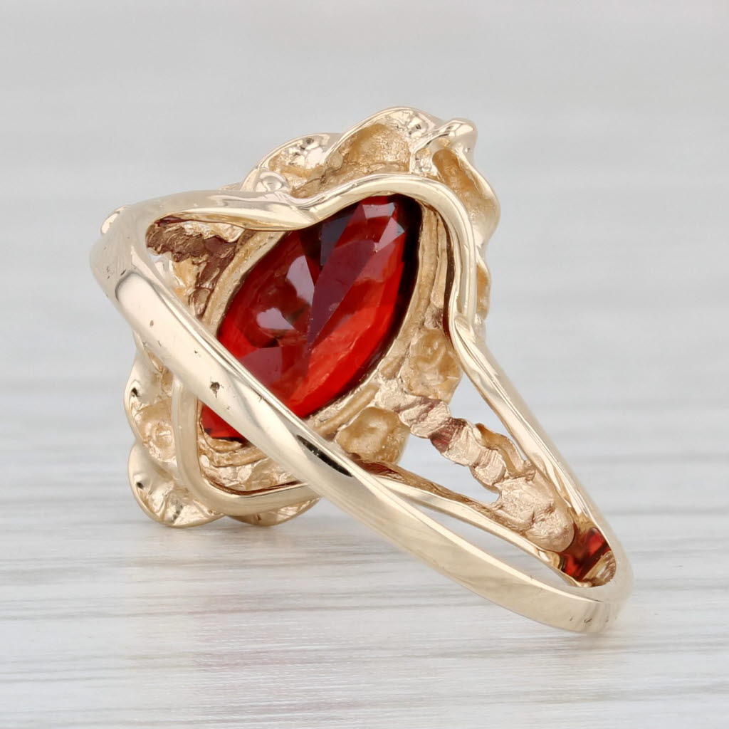 2.80ct Lab Created Garnet Marquise Solitaire Ring 10k Yellow Gold Size 7