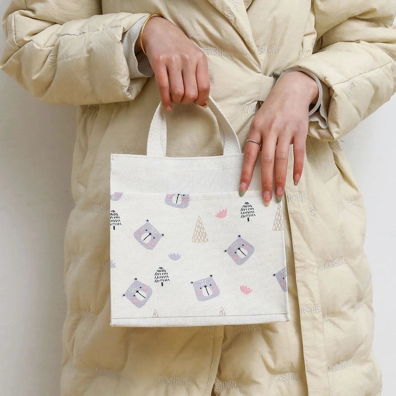 Simple Fruits Printing Portable Canvas Storage Bag