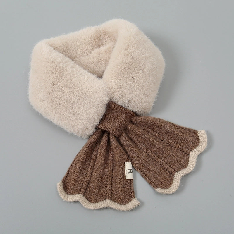 Women's Minimalist Classic Style Solid Color Faux Rabbit Fur Scarf