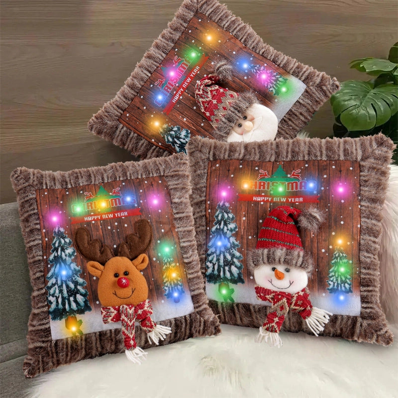 Christmas Cartoon Style Cute Christmas Tree Santa Claus Plush Couch & Sofa Decor