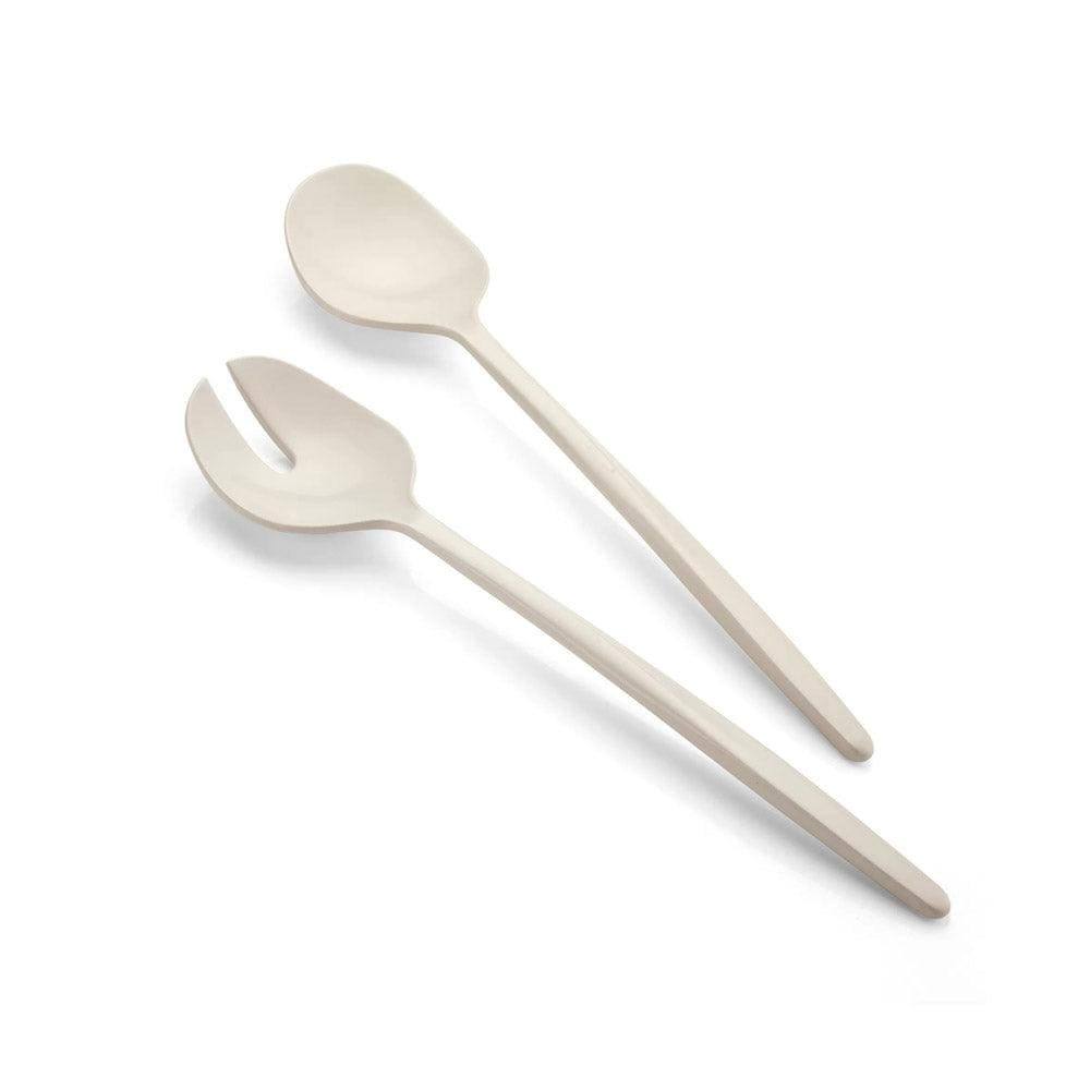 Tierra Salad Server Set - Milk White