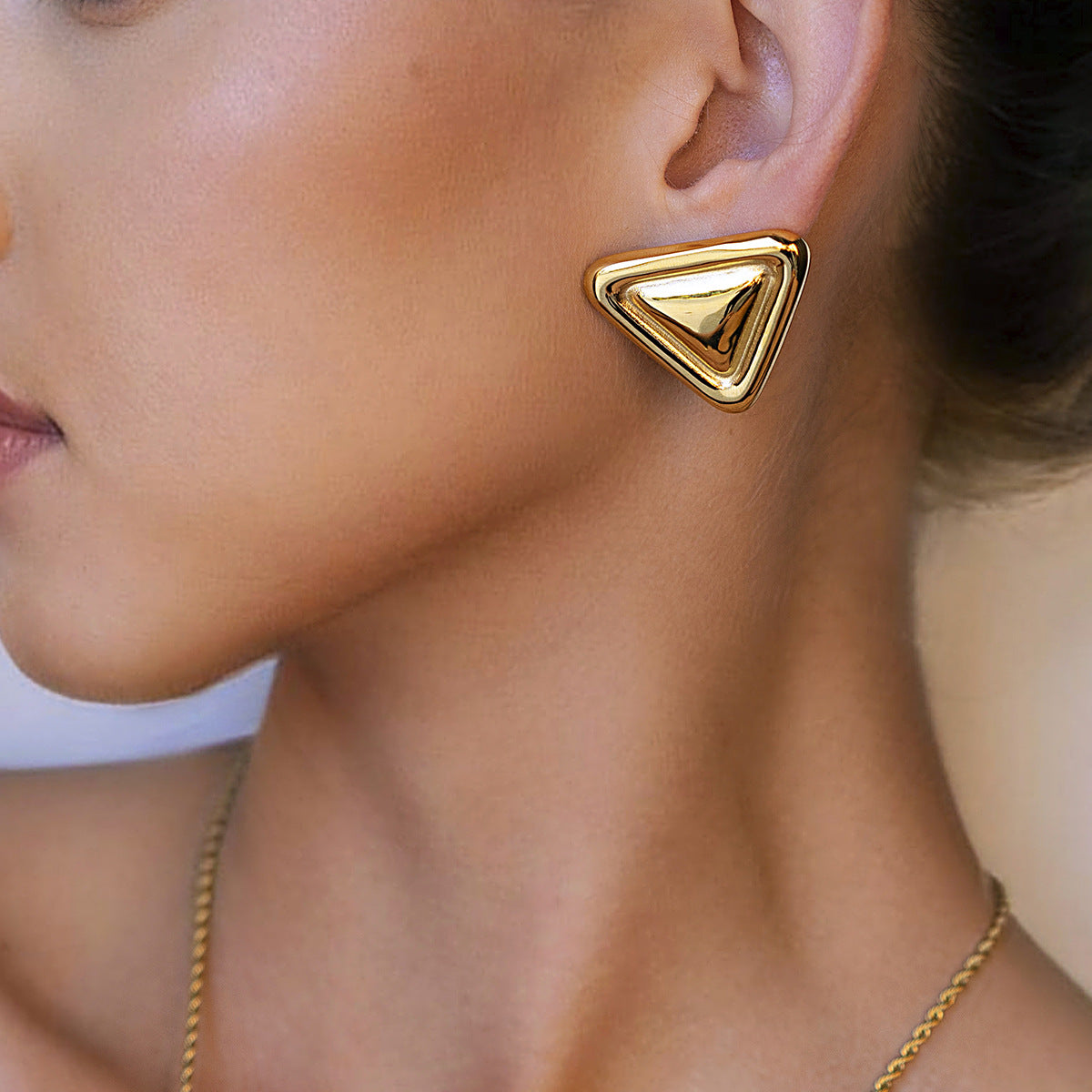 Stainless Steel Triangle Earrings Niche Earrings Titanium Steel Earrings