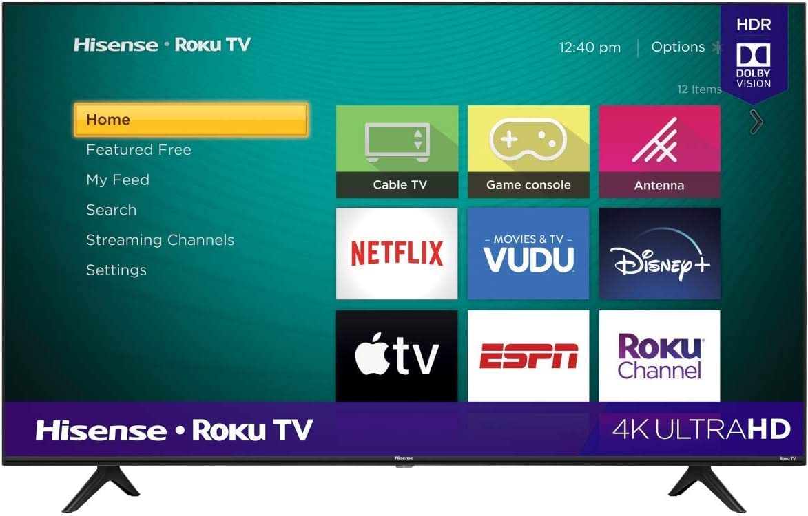 Hisense Television de 43 Pulgadas Serie R Class 4K Ultra HD 2160P. Pantalla LED Smart Roku TV con HDR Modo de Juego Funciona con Asistente Google y Alexa (Reacondicionado)