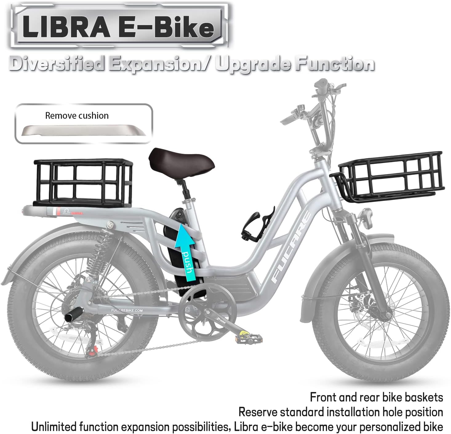 Fucare Libra 750W Electric Bike for Adults 32MPH 48V 20Ah LG Lithium Battery EBike with Full Suspension LCD Color Display 20*4.0 All-Terrain Fat Tire Shimano 7 Speed Snow Commute Electric Bicycles...