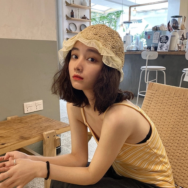 Women's Minimalist Classic Style Solid Color Wide Eaves Straw Hat