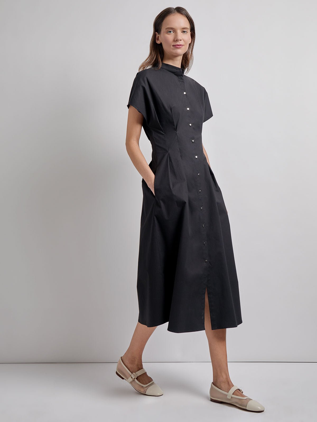 Fit & Flare Button Front Maxi Dress - Modern Fit