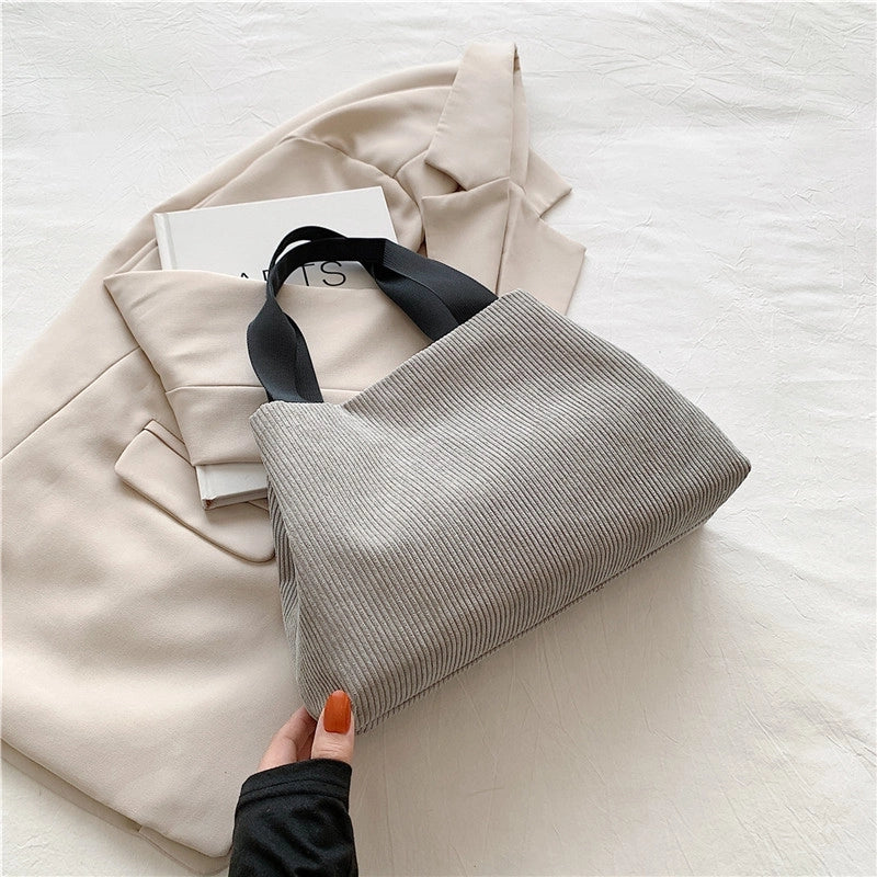 Women's Medium Summer Corduroy Classic Style Shoulder Bag