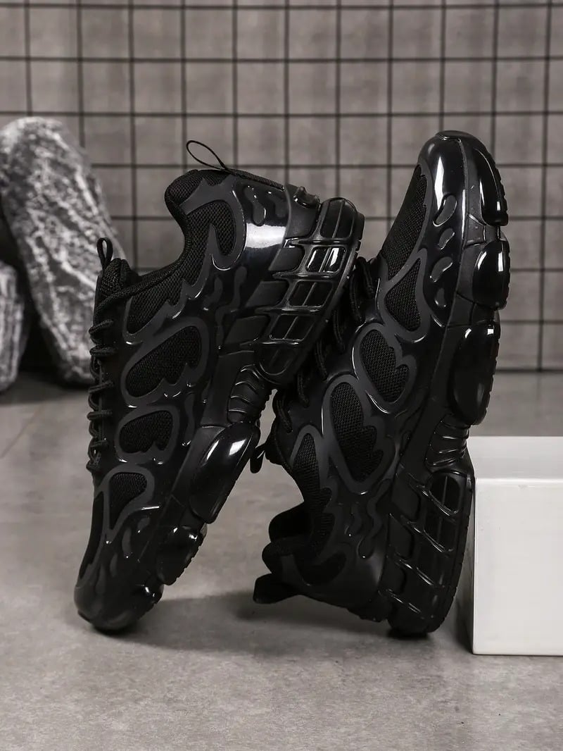 Men'S Lightweight Breathable Running Shoes - Low-Top Sneakers with Cushioned Midsole, Non-Slip Rubber Outsole for Gym, Jogging, Everyday - Black Sneakers - Lace-Up Closure for Secure Fit - Ideal for Beginners & Advanced Athletes, Gym Footwear, Sleek Desig