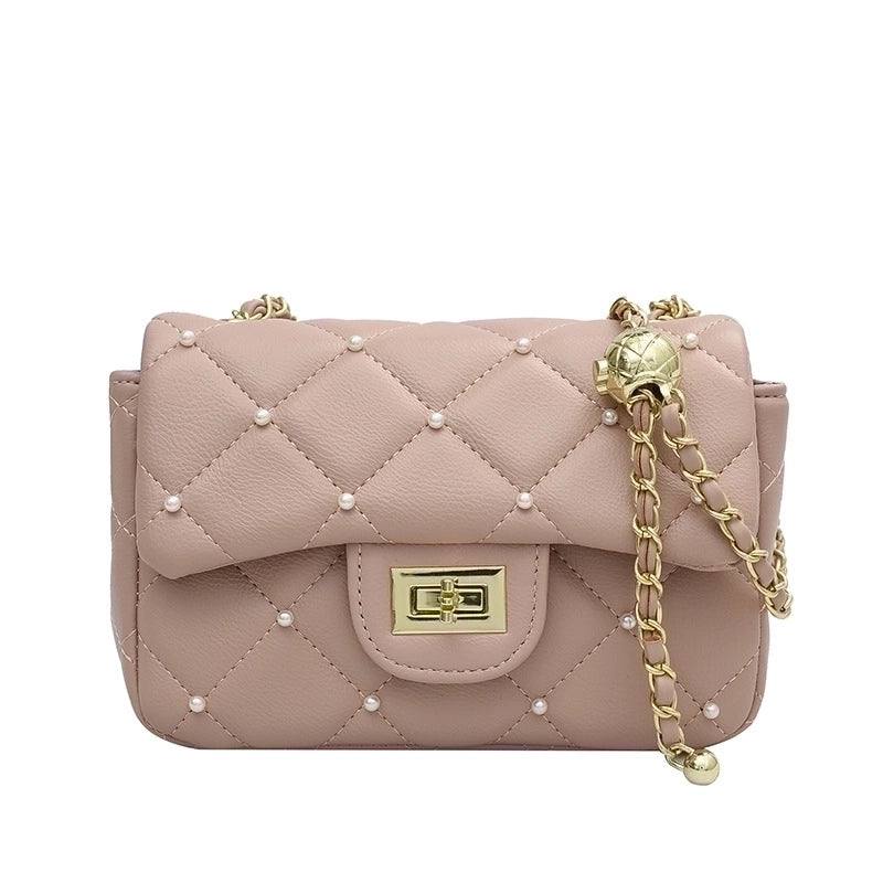 Women's Medium Pu Leather Solid Color Elegant Lock Clasp Shoulder Bag