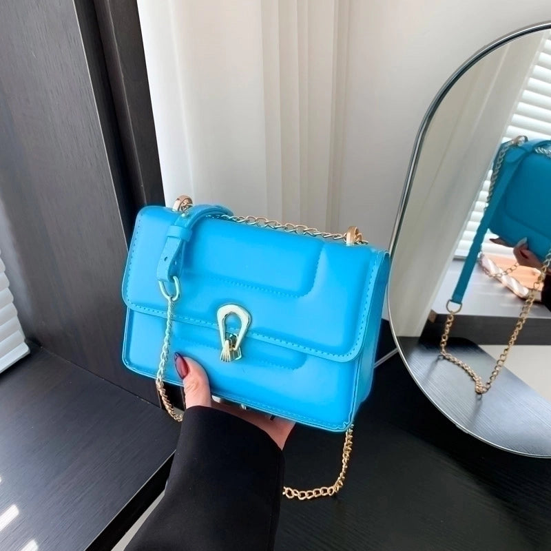 Women's Pu Leather Solid Color Classic Style Flip Cover Shoulder Bag