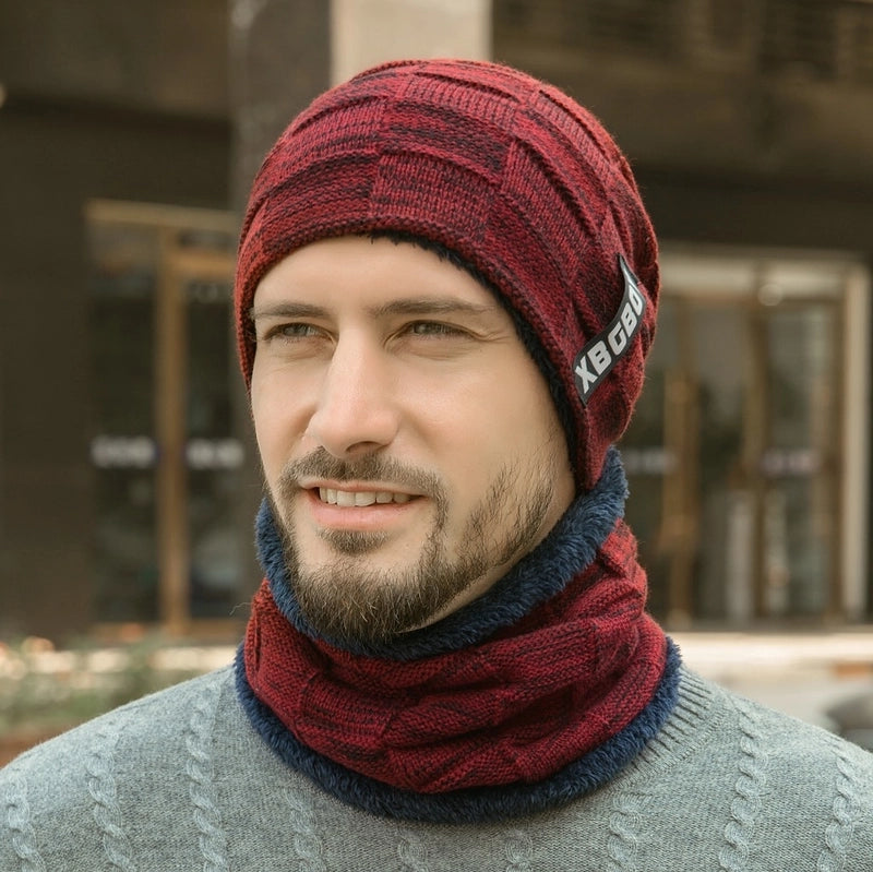 Men's Fashion Letter Solid Color Crimping Wool Cap