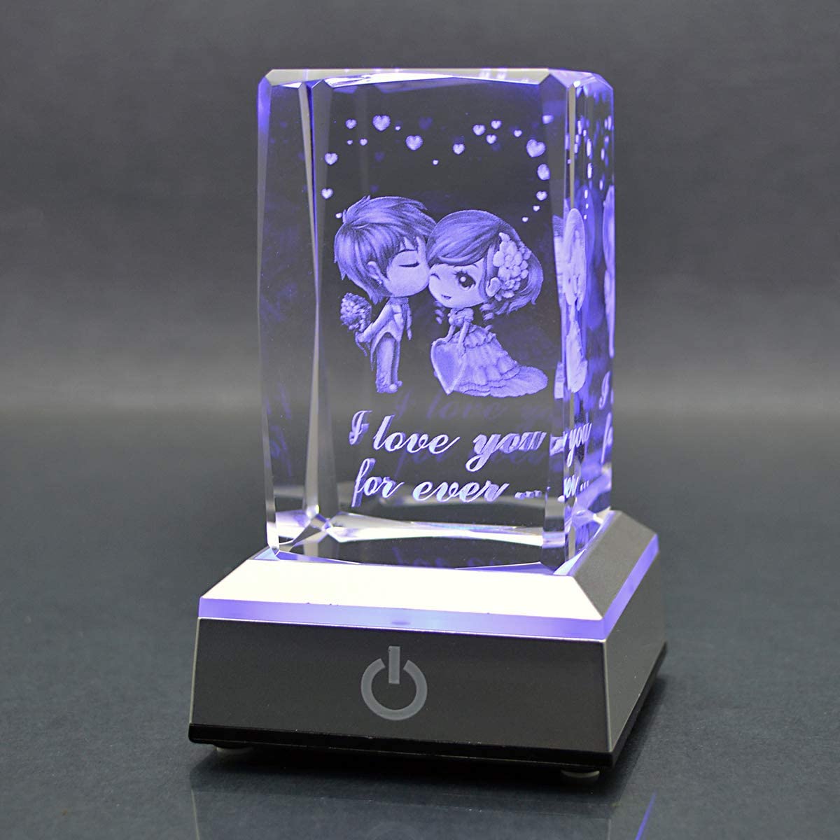 3D Crystal Light with LED Colourful Base