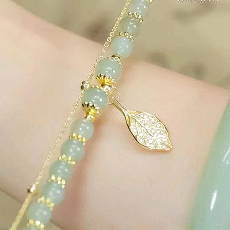 🔥 BIG SALE - 49% OFF🔥🔥Hetian Jade Gold Leaf Bracelet