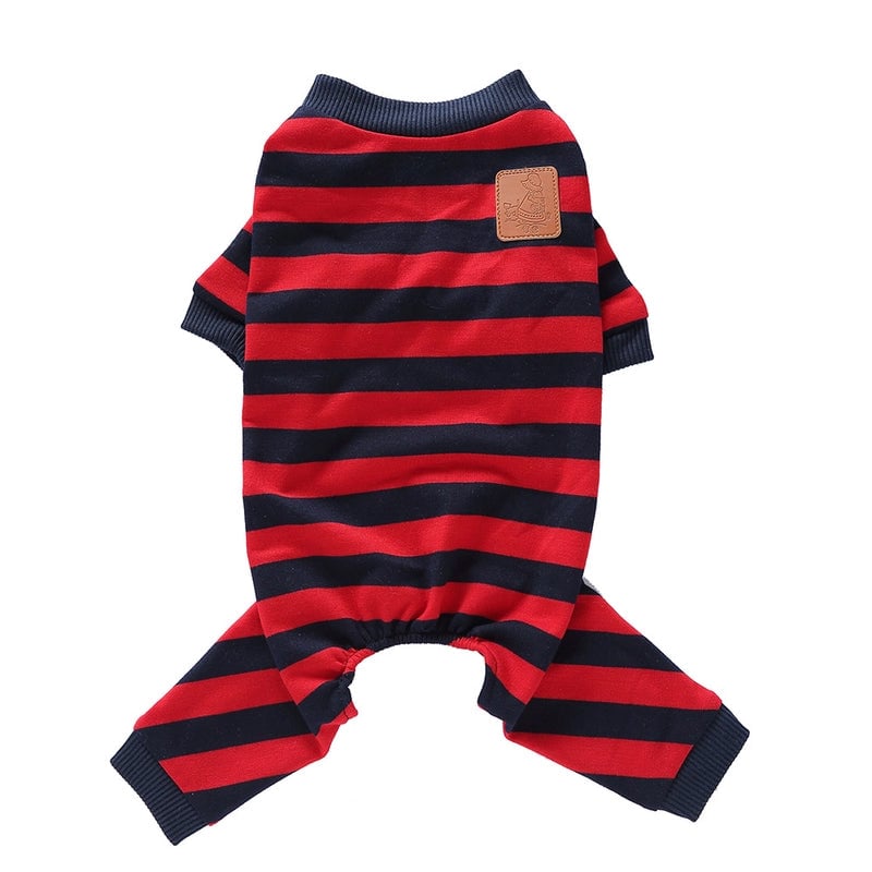 British Style Pet Striped Four-leg Pajamas