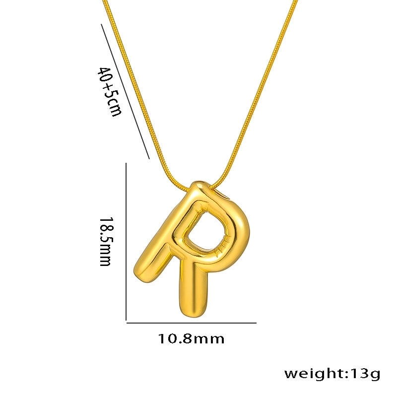 Titanium Steel Minimalist Letter Plating Pendant Necklace