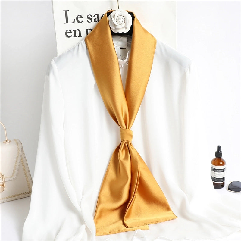 Women's Minimalist Classic Style Solid Color Polyester Silk Scarf
