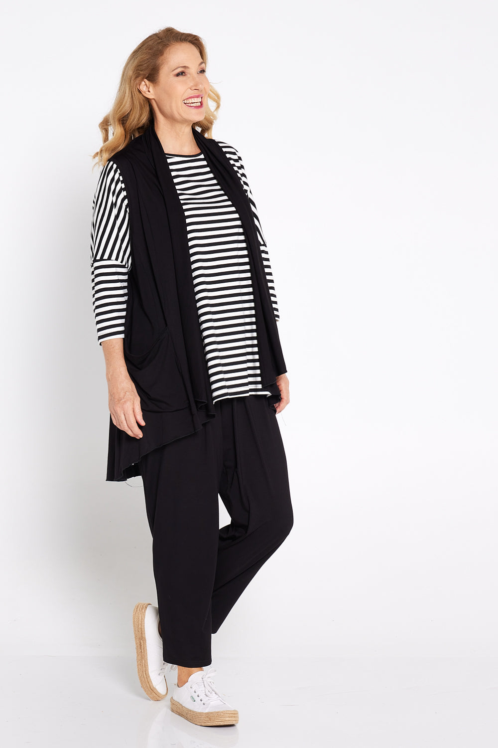 Lulah Top - Black/White Stripe