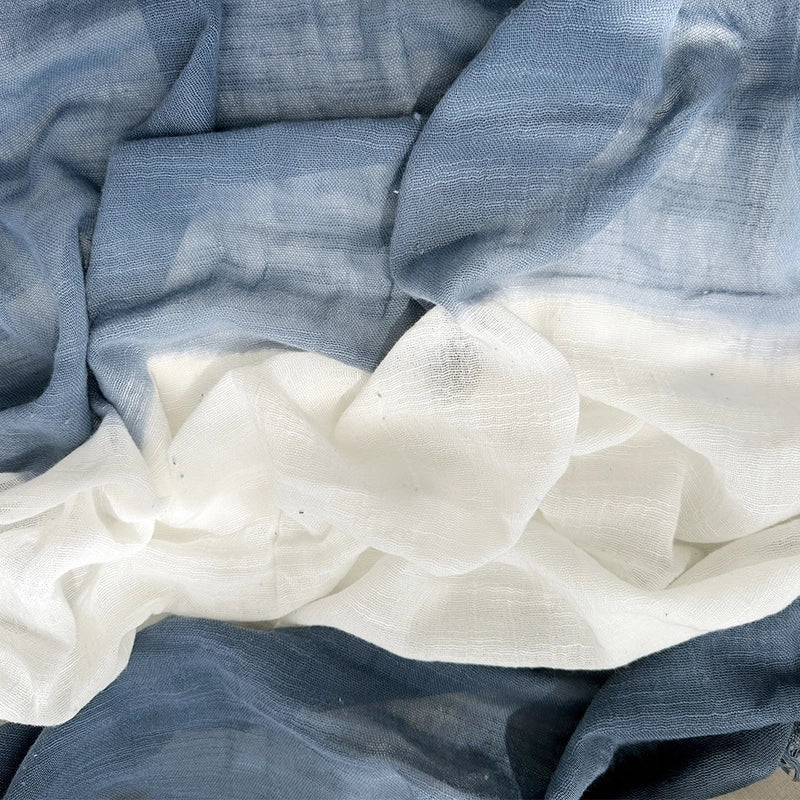 Unisex Minimalist Color Block Cotton Scarf