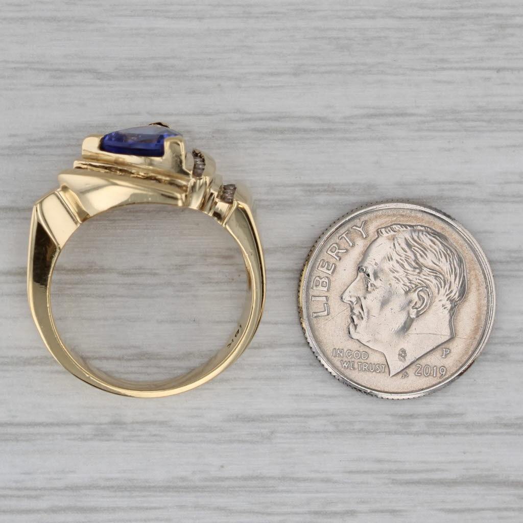 1.49ctw Tanzanite Diamond Ring 18k Yellow Gold Size 7