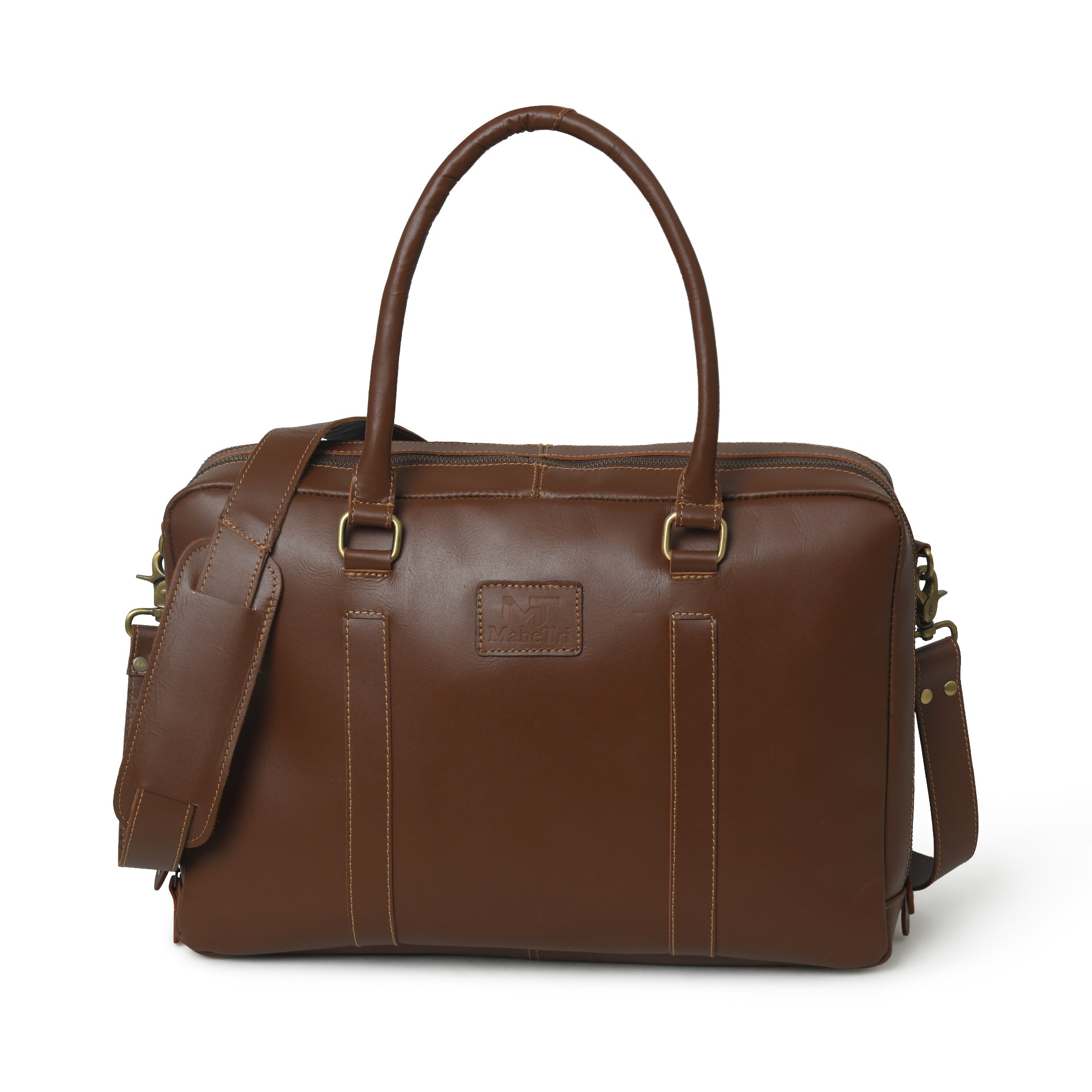 Brown Buffalo Leather Laptop Office Briefcase