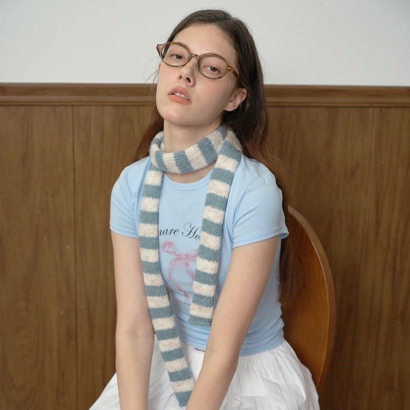 Women's Streetwear Stripe Spandex Polyester Acrylic Scarf
