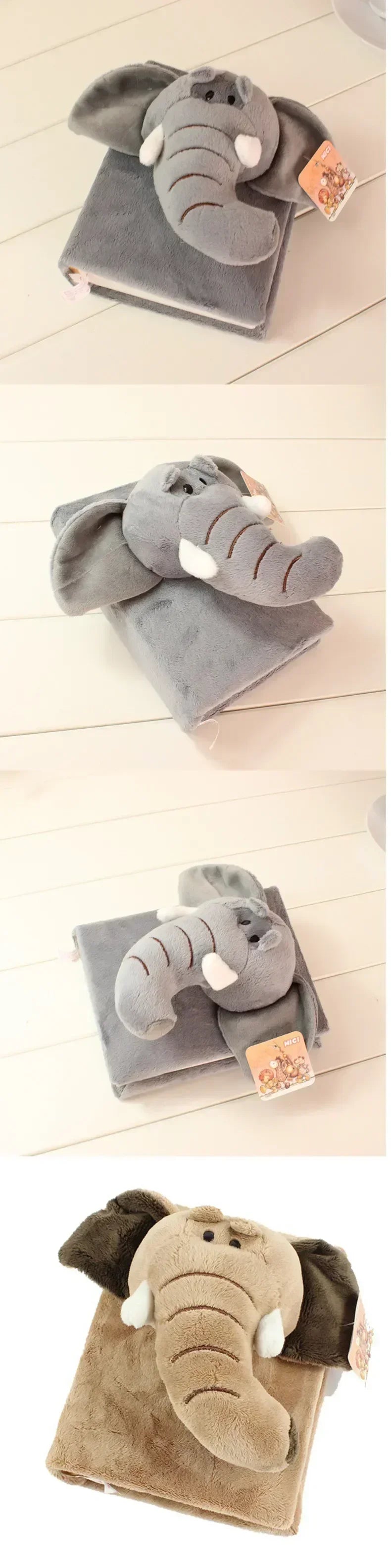 100 Pages 3D Cartoon Plush Animal Photo Album Slip in Case for Baby Groth Memory Fotos Photocards Collect Books Creative Gifts