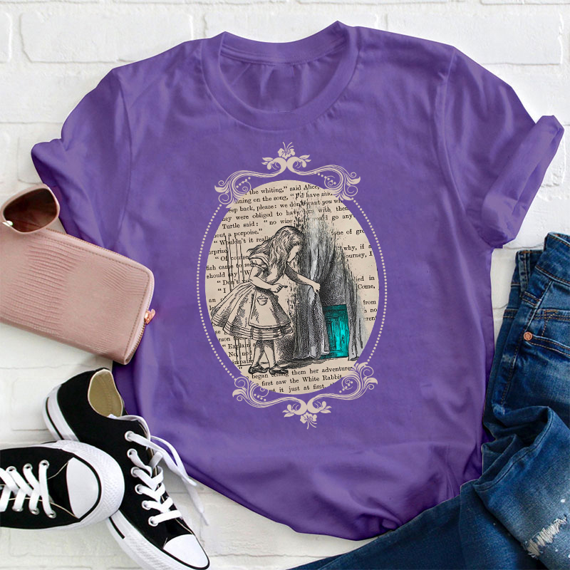 Follow The White Rabbit Teacher T-Shirt