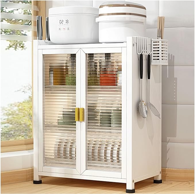 Kitchen Worktop Storage Cabinet. Closed Dish Cabinet with Door