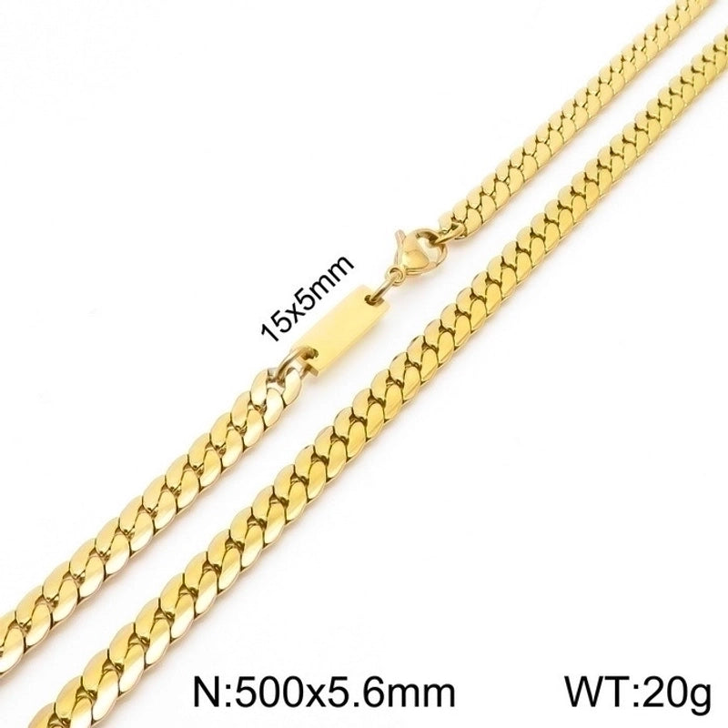 Jewelry Minimalist Geometric Stainless Steel 18K Gold Plated Bracelets Necklace