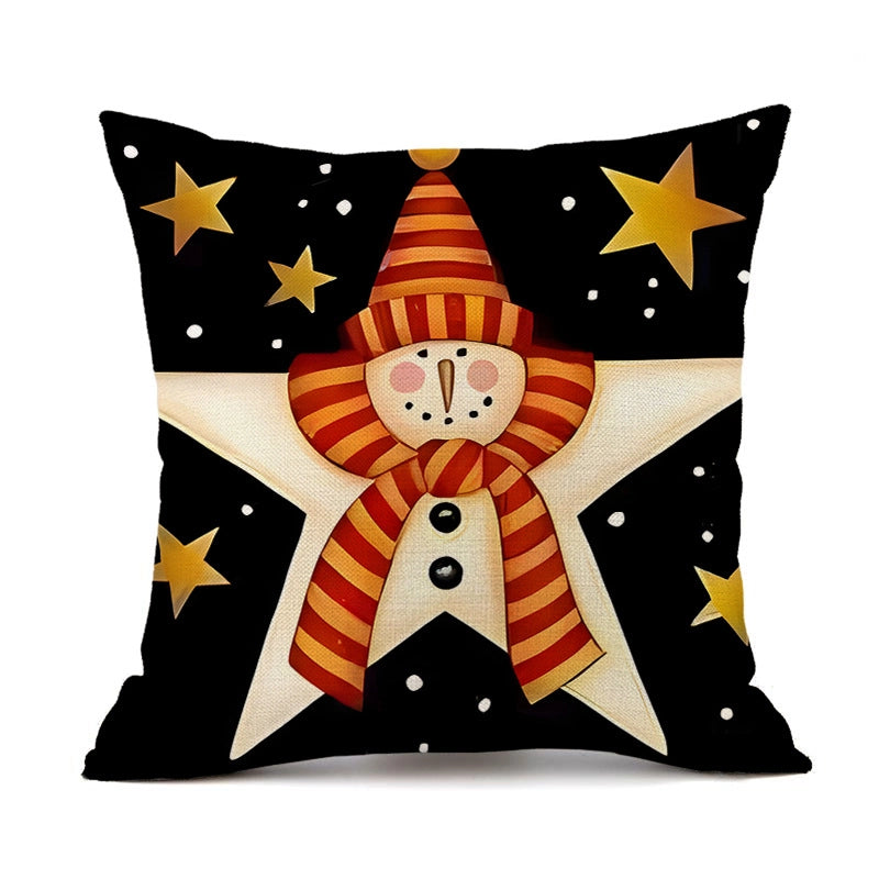 Christmas Casual Classical Vacation Santa Claus Linen Pillow Cases Couch & Sofa Decor