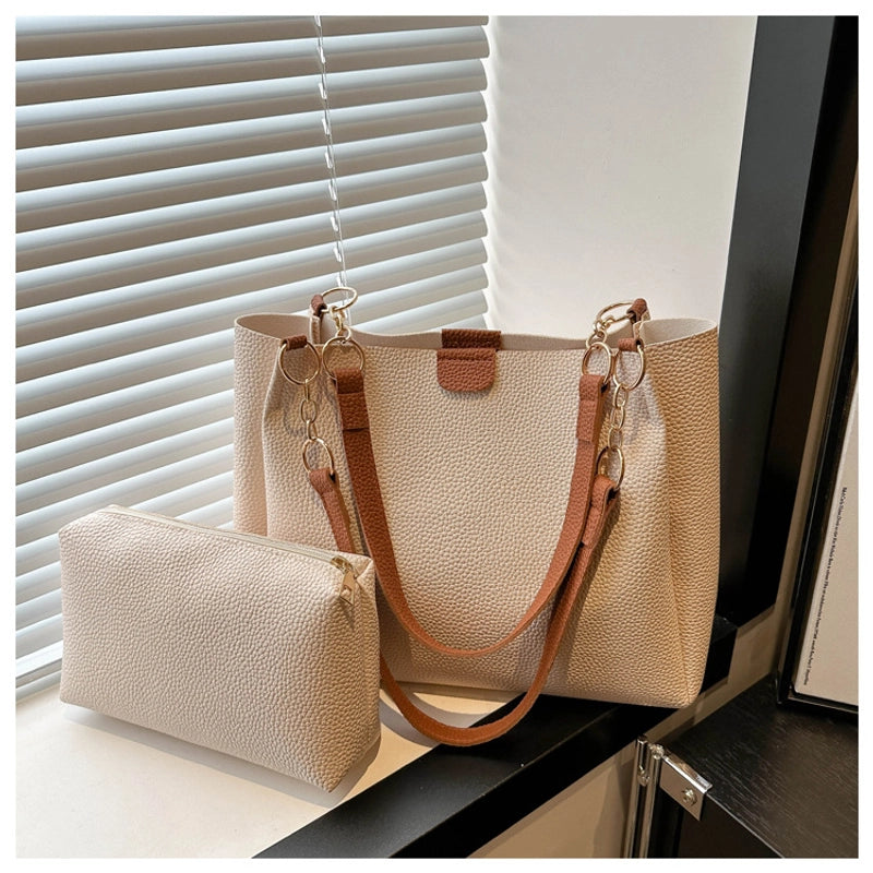 Women's Two-Piece Simple Fashionable Summer New Fashionable Commuter Large Capacity Casual Shoulder Tote Bag