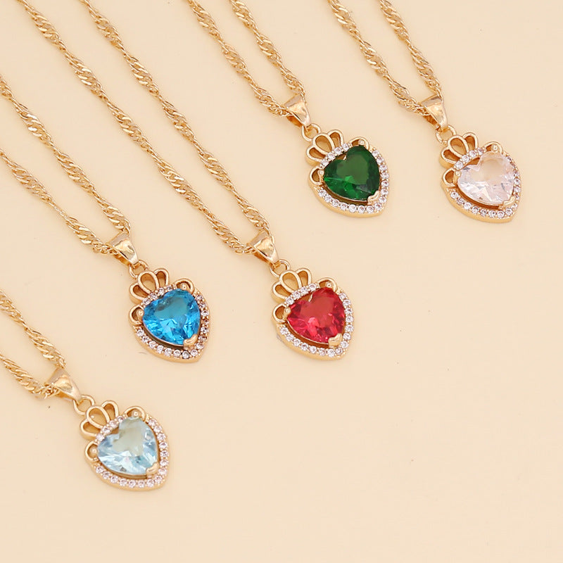 Women IG Style Heart Alloy Electroplating Necklaces