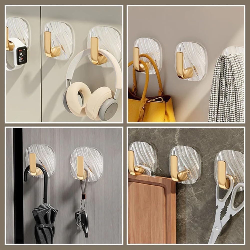 Heavy-Duty Self-Adhesive Hooks. Luxury Wall Hooks (Pack Of 3)