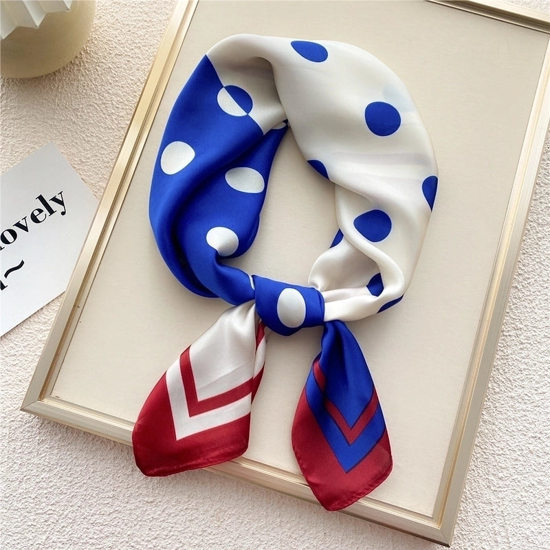 Fashion Small Thin Square Towel Silk Scarf Hair Band For Women 70*70