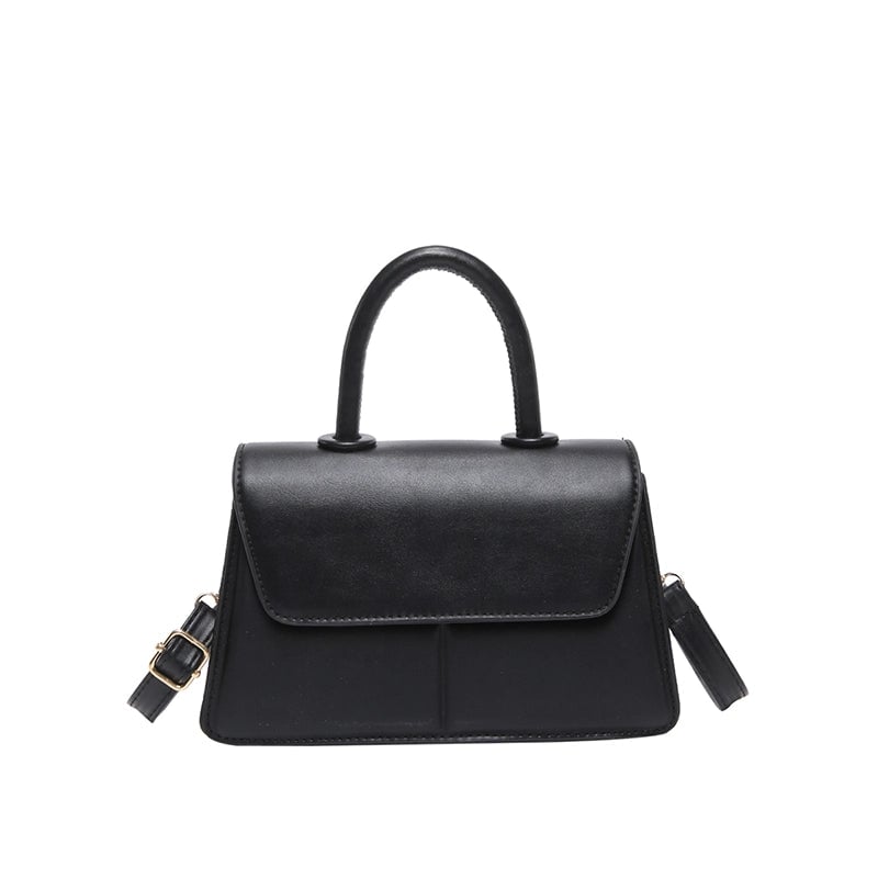Women's Medium Pu Leather Solid Color Basic Classic Style Square Flip Cover Crossbody Bag