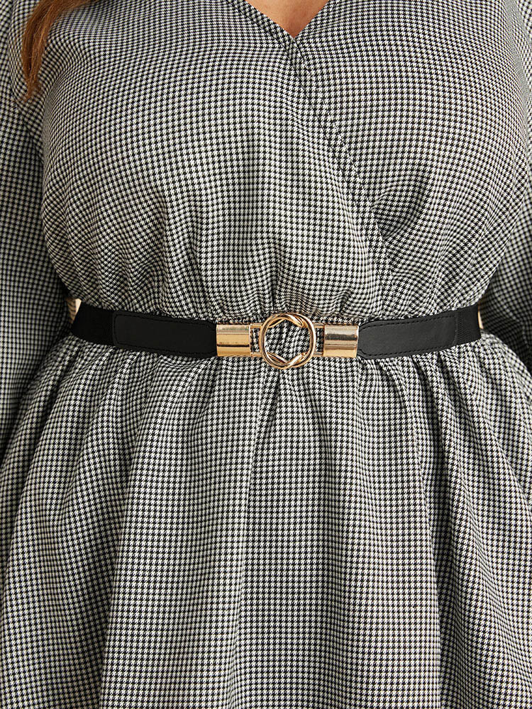 Twist Design Metal Buckle Elastic Belt