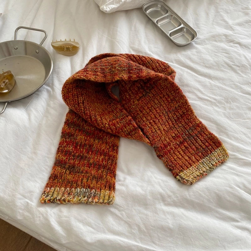 Women's Retro Color Block Acrylic Scarf