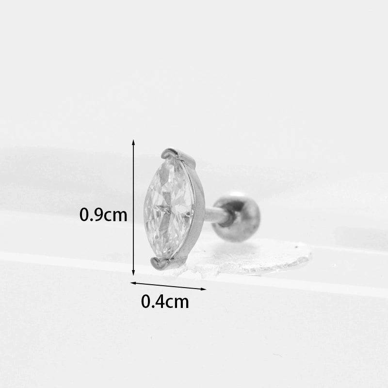 Ear Cartilage Rings & Studs Fashion Geometric Copper Plating Artificial Gemstones