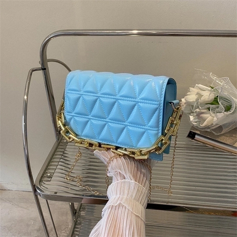 Women's Medium Summer Pu Leather Elegant Streetwear Square Bag
