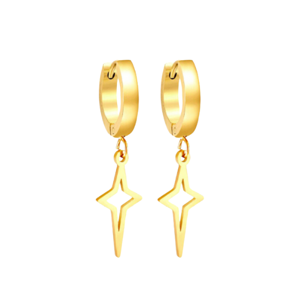 Dangled star hoops - Gold