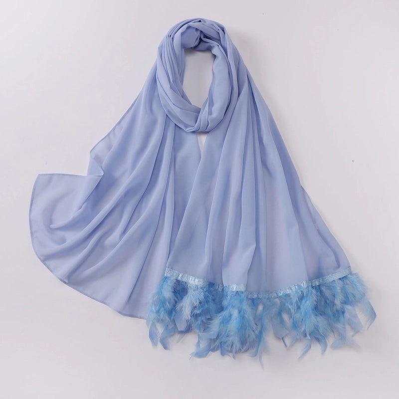 Women's Sweet Solid Color Polyester Scarf