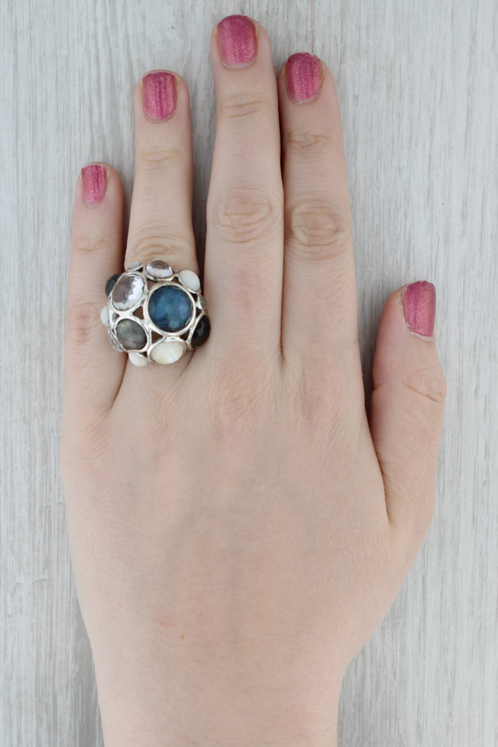 Ippolita Rock Candy Collection Ring Sterling Silver Mother of Pearl Quartz