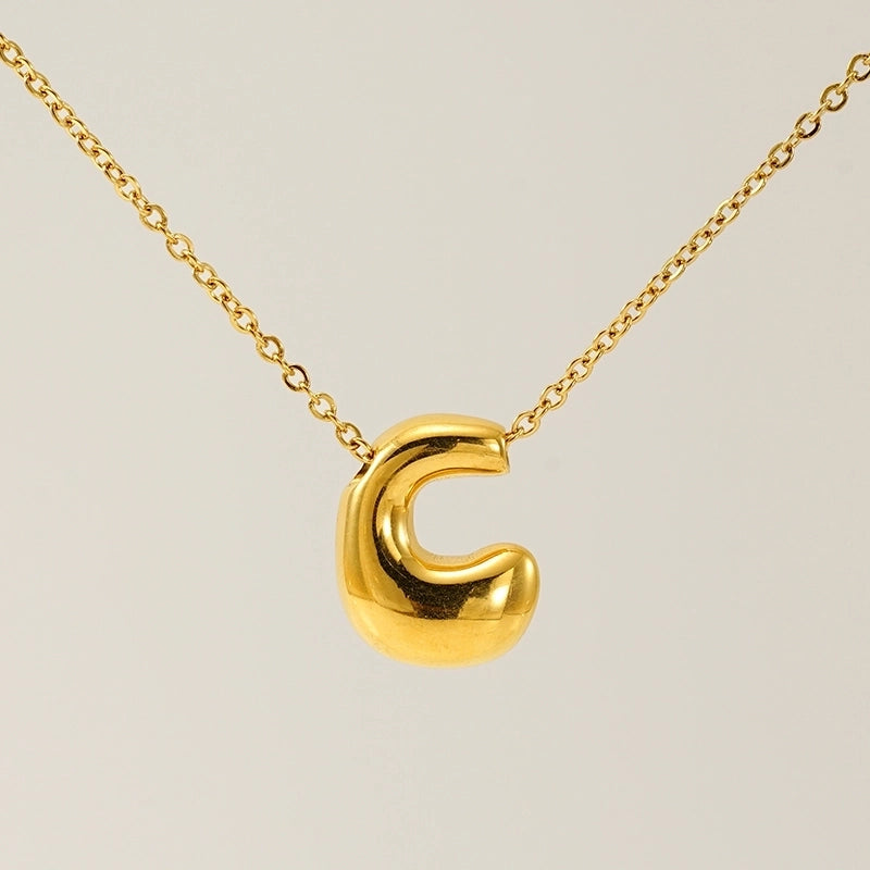 Basic Classic Style Letter 304 Stainless Steel 18K Gold Plated Plating Pendant Necklace