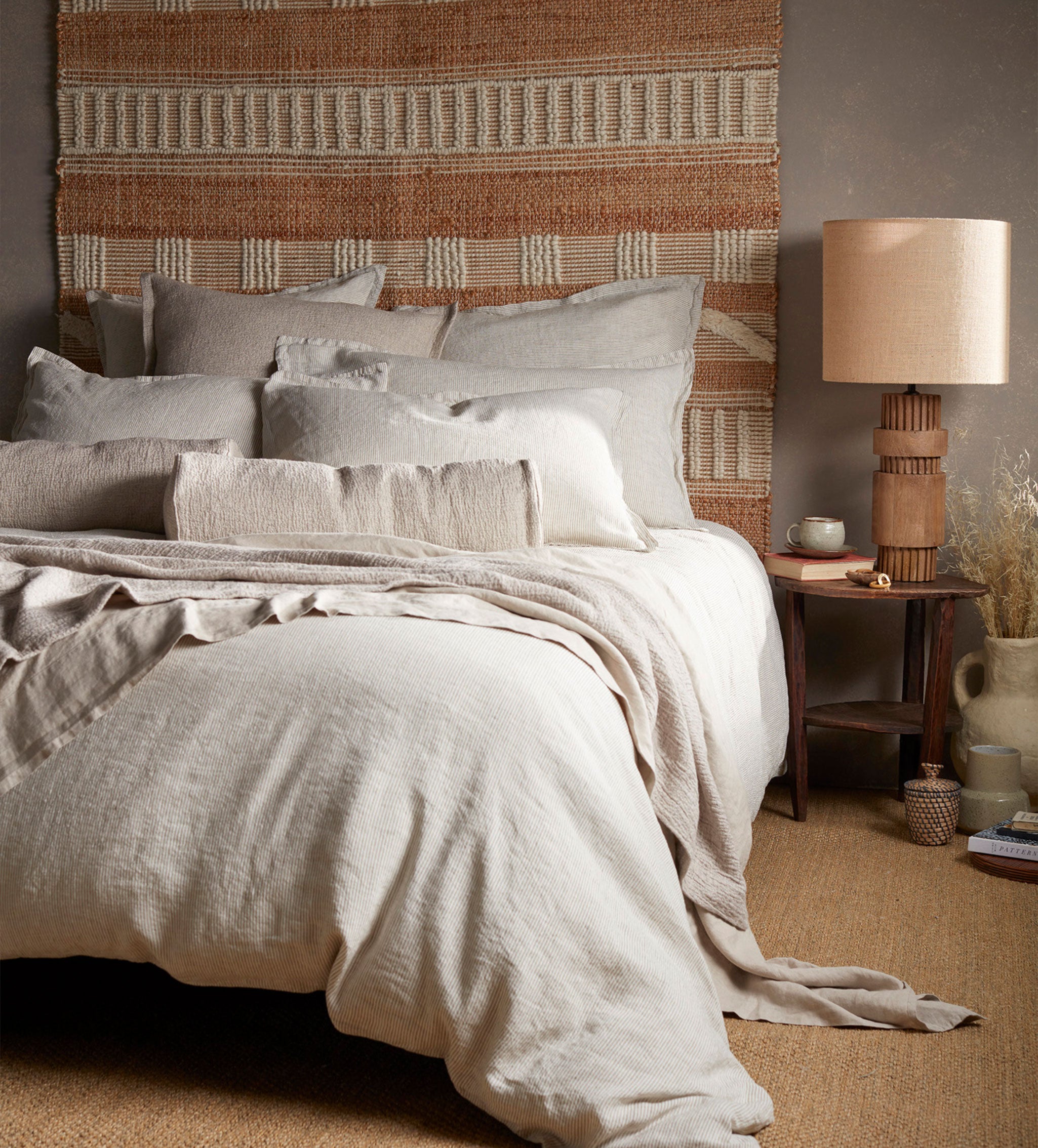 Natural Porto Cotton Linen Throw