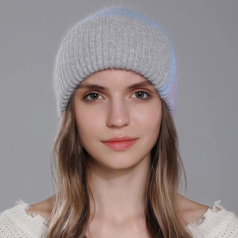 Women's Minimalist Color Block Flat Eaves Wool Cap
