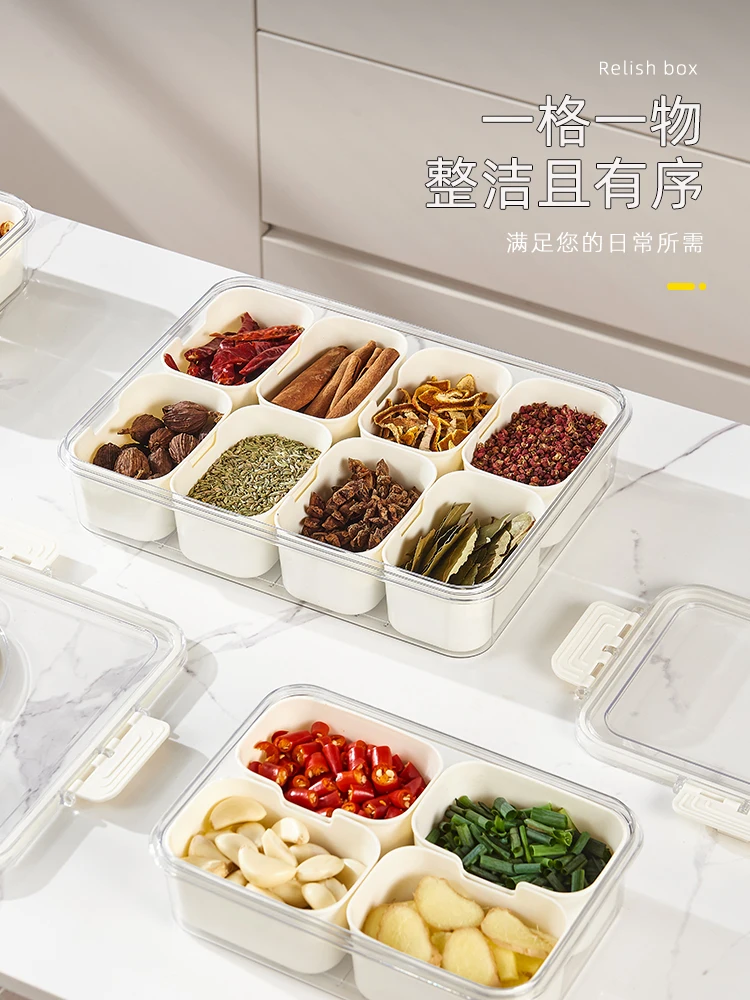 BPA free Refrigerator 8 graids food-grade Kitchen Freezer Stackable Fridge food Organizer storage Set